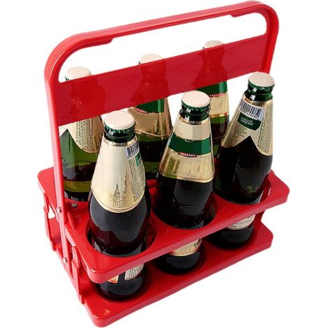 Porte-boissons avec poignée,Porte-bières avec poignée Porte-gobelet pliable à 6 trous pour livraison - Support de stockage de boissons, support collecteur pour jardin, barbecue, maison,