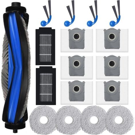 Kit d'accessoires compatible avec le robot aspirateur ECOVACS DEEBOT T30C OMNI, T30C Omni Gen2, 1 brosse principale, 6 sacs à poussière, 4 serpillères, 2 filtres, 4 brosses latérales, kit (1/4)