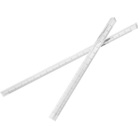 Lot de 2 règles transparentes en plastique pour le dessin, avec (1/5)