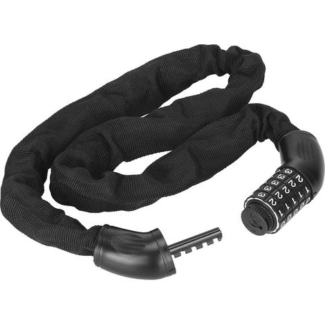 Antivol à chaîne en tissu à combinaison à cinq chiffres pour vélos, anti-cisaillement et anti-effraction, chaînes antivol pour batteries et motos, antivols à chaîne pour vélos