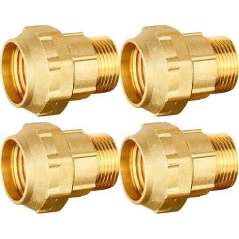 Set di 4 Raccordo maschio in ottone 32 mm x 1'' per tubo in polietilene  Unione per Tubi Irrigazione