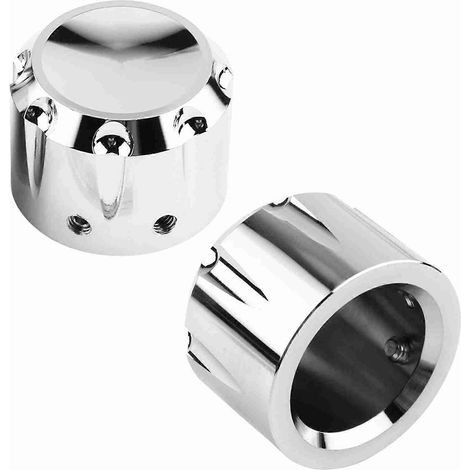 Cache-écrou de vis en forme de crâne pour axe de roue avant de moto en aluminium usiné CNC (chromé)
