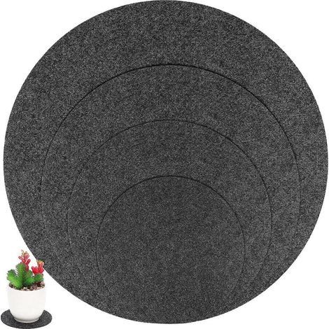 Lot de 20 sous-verres ronds en feutre absorbant pour plantes d'intérieur, protège-sol pour pots de fleurs. (1/5)