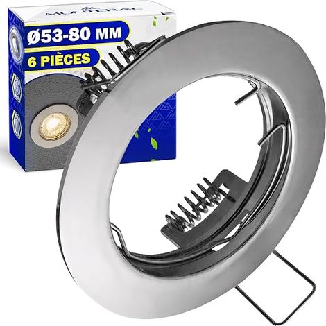 Cadre Spot Encastrable LED Ø 53-80 mm en Acier Couleur Chrome (1/5)
