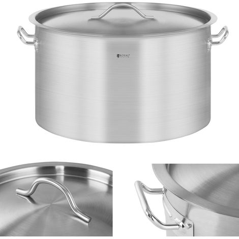 Pentola Gastronorm con coperchio, in acciaio inox, per piani cottura a induzione, 32 L