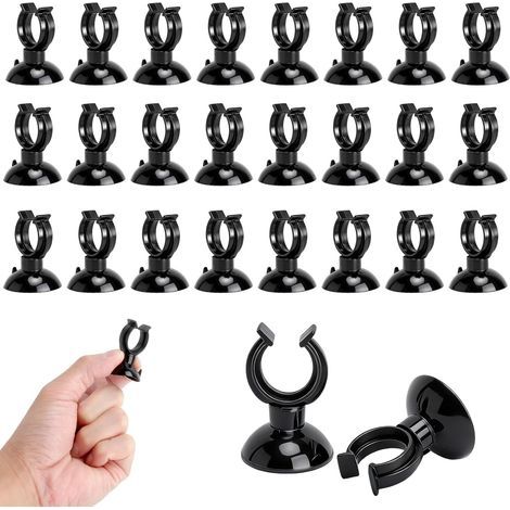 Pack of 25 Black Aquarium Suction Cups, 17mm Diameter, for Heater Hose and Pump (1/5)