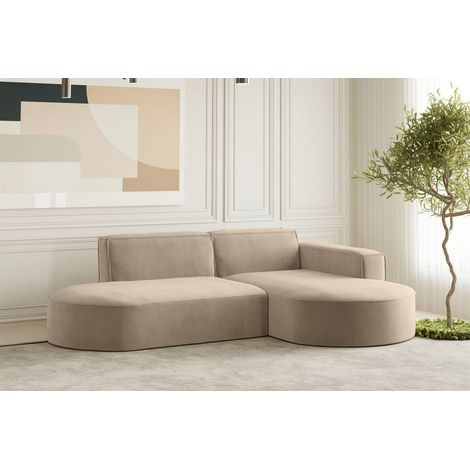 Ecksofa Designersofa PALMA XS in Stoff Noel Beige Ottomane Rechts (1/2)