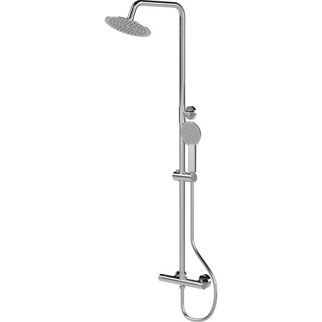 Round Thermostatic Shower Kit with Fixed Head & Adjustable Handset - Chrome - Balterley