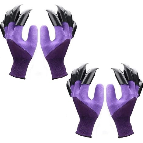 Gants de jardinage imperméables – Lot de 2 paires, violet (1/5)