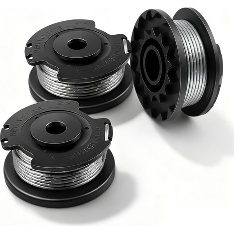 Lot de 3 bobines et fil pour débroussailleuse Bosch ART 23 et ART26, EasyGrassCut 23, EasyGrassCut 26, EasyGrassCut 18, 18-230, 18-260, LI Remplace F016800569 F016800385 Noir