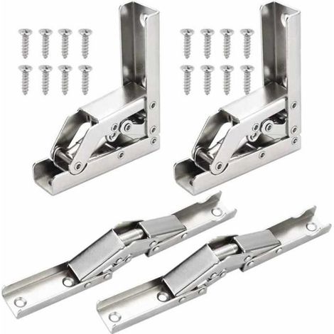 Charnières Pliant 90 Degré Plein Recouvrante en Acier Inoxydable - FOLAYA - Carrée - Blanc - 6x9x30mm (1/4)