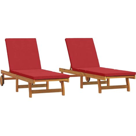 Maison Exclusive - Sonnenliege 2-Person 2 pcs Braun Massivholz Ak