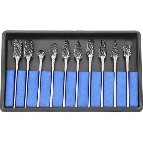 10-teiliger Fräsersatz aus Wolframkarbid (3 x 6 mm) für die Metallbearbeitung (1/5)