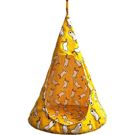 Hamac pour animaux de compagnie multifonctionnel, grand espace, doux, confortable, innovant et mignon, hamac pour chat d'intérieur, petit canard jaune M (1/4)