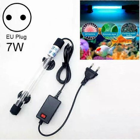 Lampe UV de désinfection des algues - Lot de 2, 220 V, 7 W, pour aquariums, prise européenne (1/5)