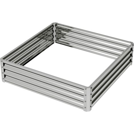 Jardinière Métal Rectangulaire Lit de Jardin Surélevé Fond Ouvert Gris 160x80x56 cm avec Gants de Protection et Bord de Sécurité Potager Extérieur Grand Bac à Fleurs