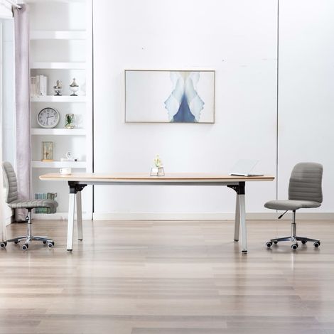 Lot de 2 Chaises Chaises de salle à manger Chaise de cuisine Gris clair Tissu 62739 (1/5)