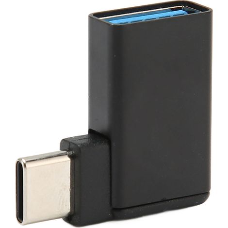 Adaptateur USB vers USB-C coudé à 90° (femelle vers mâle) - Connecteur Plug and Play pour PC, ordinateur portable et console de jeux (1/5)