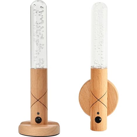 Lámparas de pared magnéticas con sensor de movimiento, recargables, de madera, luz blanca cálida con brillo ajustable (juego de 2).