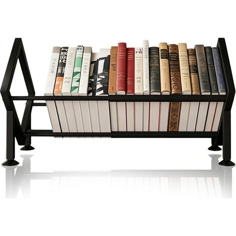 Petite bibliothèque : étagère de bureau, bibliothèque extensible, étagère de table métallique, organisateur de bureau peu encombrant pour le bureau, la maison, le bureau pour enfants (1/5)