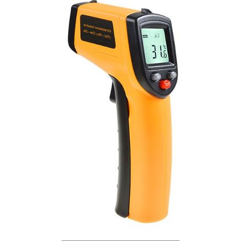 Infrarot-Thermometerpistole (-50 °C bis 400 °C), berührungsloses Laser-Thermometer mit LCD-Display für Kochen, Grillen, Pizzaofen, Sencha, Kühlschrank und Auto (1/4)