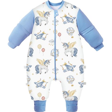Gigoteuse d'hiver pour bébé avec pieds et manches longues amovibles, sac de couchage pour bébé avec jambes en fibre de bambou naturelle, petit sac de couchage pour enfant (1/5)