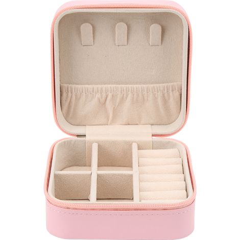 Boîte à bijoux en simili cuir pour femme - Organisateur portable avec compartiments et doublure douce pour bracelets et accessoires de voyage (1/5)