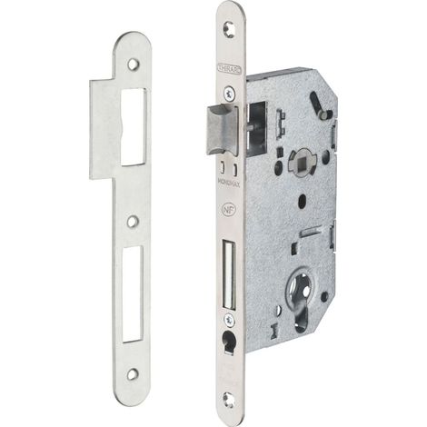 THIRARD - Serrure encastrable Monomax NF pour cylindre européen, axe 50mm, bouts ronds, têtière inox - THIRARD (1/5)
