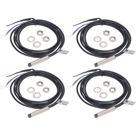 Capteur de proximité 8 mm, interrupteur de proximité inductif, NPN, contact NF 2 fils, 6–36 V CC, diamètre de détection 2 mm (1/4)