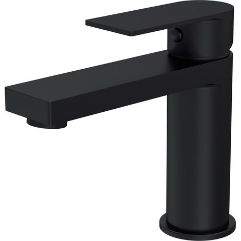 Ranton Contemporary Square Mono Basin Mixer Tap & Push Button Waste - Matt Black - Balterley (1/5)