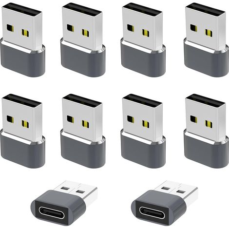 Adaptateur USB vers USB C 3.0 5Gbps Lot de 10 Convertisseur Type C Femelle vers Type A Mâle Charge Rapide Data Sync Compatible avec iPhone 17 Pro Max Air 16 15 Galaxy S26 S25 MacBook iPad Air (1/5)