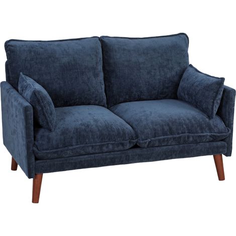 HOMCOM 2 Seater Sofa, Modern Loveseat with Spring Cushions, Wide Seat, Blue