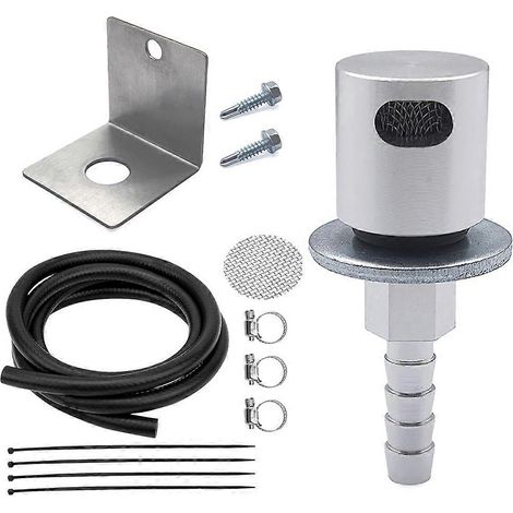 Soupape de ventilation à montage déporté pour réservoirs de carburant - avec supports de montage, pièce de rechange pour conduite de ventilation de réservoir avec raccord cannelé de 5/16 po (1/5)