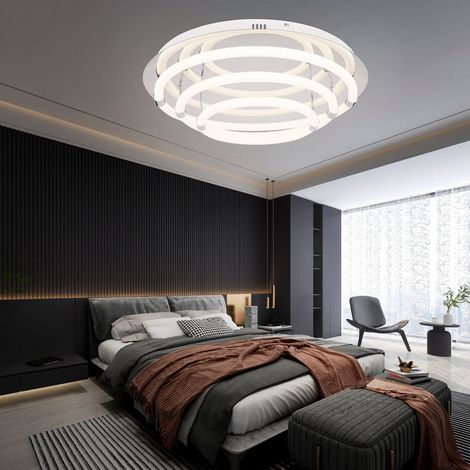 Plafoniera a LED faretto da soffitto a 6 fiamme design ad anello bianco soggiorno