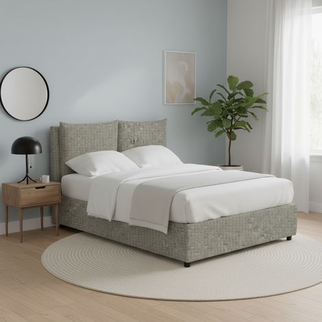 Letto Singolo Penrith, Sfoderabile, Contenitore Made in Italy, Grigio (1/5)