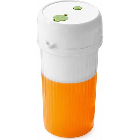 Blender Portable Rechargeable USB 340 ml, 12 Lames en Acier Inoxydable, Blanc et Vert, avec Paille (1/5)
