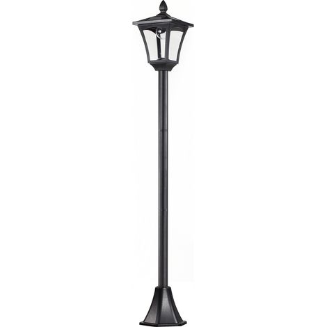 Lanterna da giardino solare con LED 40 lumen nera 18 x 18 x 160 cm (1/5)