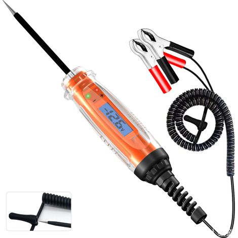 Tester elettrico per autoveicoli con LED, lampada di prova per meccanici auto, rilevatore di circuiti e fusibili, display digitale, tester di tensione da 1 a 75 V della marca deng ALOVEZ