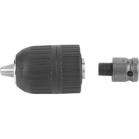 2-13mm Mandrin de Perceuse sans Clé en Plastique 1/2"-20UNF avec Adaptateur de Mandrin de 1/2" pour la Conversion de clé à Chocs (1/4)