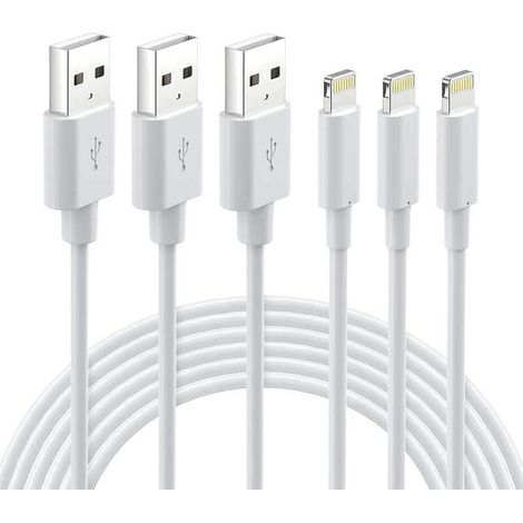 3er-Pack Lightning-Kabel, 2 m, MFi-zertifiziert, Lightning-Kabel zum Laden von iPhones, kompatibel