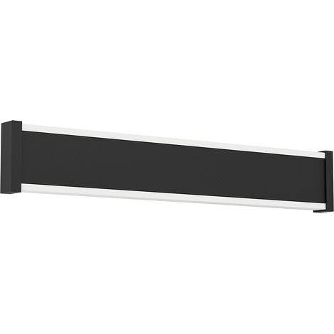 Applique Esterno Moderna Neviano Acciaio Nero Policarbonato Bianco Led 38Cm (1/2)