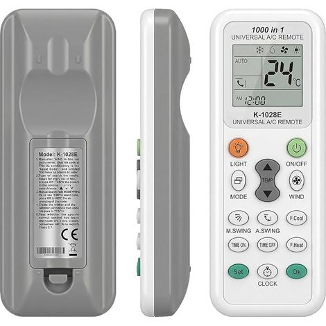 Télécommande Universelle K-1028E pour Climatiseurs, Modèle de Remplacement LCD 1000 en 1 avec Minuterie et Refroidissement Rapide, Compatible avec LG Samsung Daikin Gree Midea Toshiba Haier et Autres (1/5)
