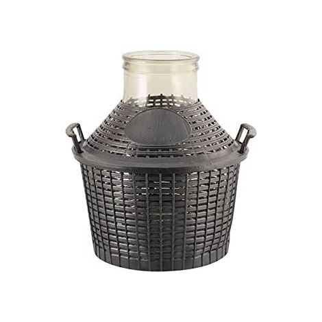 DAMIGIANA  VETRO BOCCA LARGA C/CESTO PL. 5LT.RIV. PLA. S/TAPPO  +CONAI VETRO