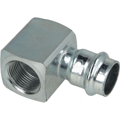 Equerre 90° acier F22 x F1/2 à sertir profil V pour chauffage