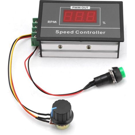 DC 6-60V 12V 24V 36V 48V 30A PWM régulateur de vitesse du moteur DC régulateur de vitesse PWM réglable de gouverneur sans pas, régulateur de vitesse du moteur avec interrupteur de démarrage et d'arrêt (1/5)