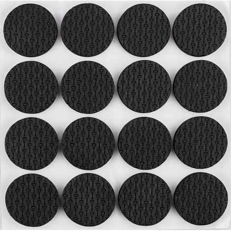 Almohadillas redondas autoadhesivas de espuma, negras, de 28 mm, 16 unidades. (1/5)