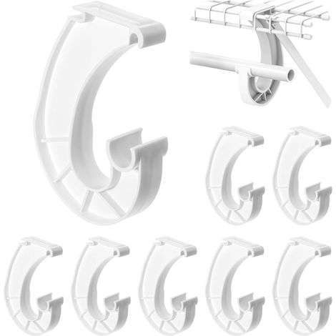 8 Pièces Support de Tringle à Vêtements Forme de J Lot de Supports Robustes pour Armoires Rangement pour Suspendre Rideaux Vêtements Accessoire pour Cuisine Salle de Bain (1/5)