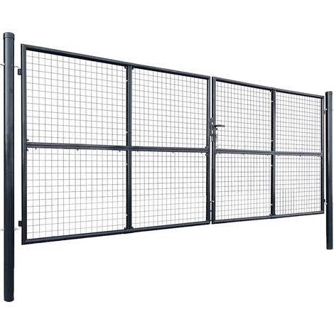 Maison Exclusive - Maschen-Gartentor verzinkter Stahl 400 x 150 c (1/5)