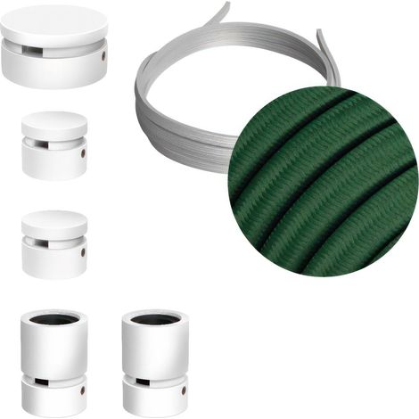 Sistema Filé Wiggle Kit - con cavo di 3 m per catenaria e 5 componenti in legno verniciato bianco per interni