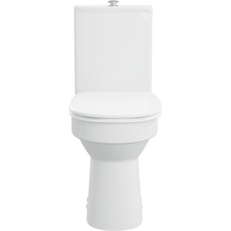AKW Navlin Doc M Raised Height Close Coupled Pan with Raised Push Button Cistern 650mm Projection - Excluding Seat (1/3)